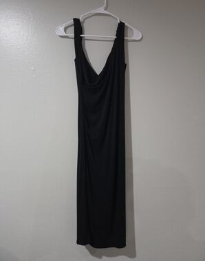 Banana Republic Black Draped Maxi Dress